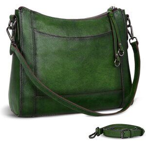 Women Green Genuine leather Imported Purses Handbag Crossbody Bags